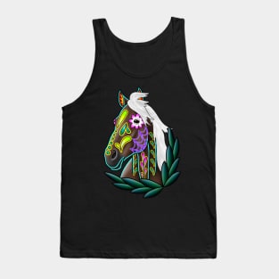 Day of the Dead Flaxen Chestnut Sugar Skull Horse Tank Top